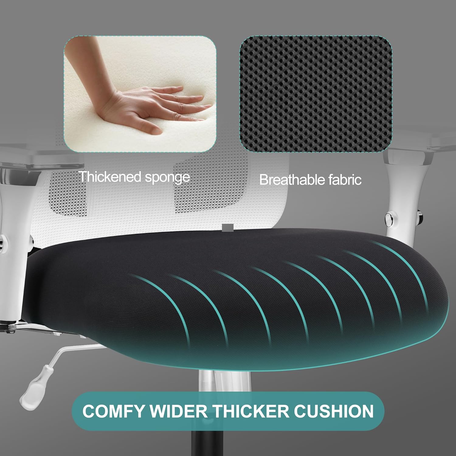 Big and Tall Office Chair 500LBS, Heavy Duty Ergonomic Computer Desk Chair Mesh Executive Task Chair with Adjustable Lumbar Support Wide Comfy Seat and 4D Armrests for Home Office, Black